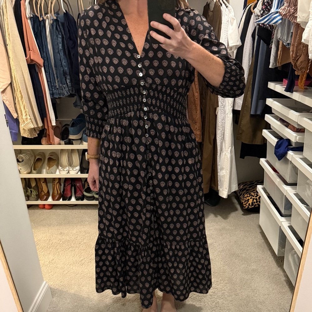 Marea Francesca Dress - Black Mini Meadow Large